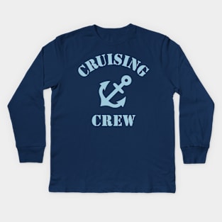 Cruising Crew (Crew Complement / Anchor / Skyblue) Kids Long Sleeve T-Shirt